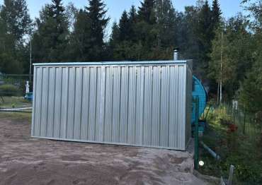 Индивидуальный хозблок для квадроцикла в цинковом цвете в СНТ ЛЭТИ, с.п. Первомайское, Ленинградская обл.