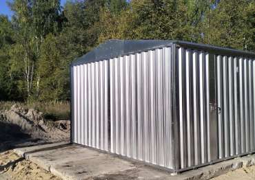 Универсальный гараж для заказчика с двускатной крышей в цинковом цвете в дер. Краснораменье, Камешковский р-н, Владимирская обл.