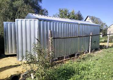 Хозблок для хозяйственных принадлежностей для заказчика в цинковом цвете в с. Карпово, г.о. Воскресенск, МО