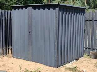 Хозблок для газонокосилки и квадроцикла в графитовом цвете в дер. Шепелево, Лебяженское г.п, Ломоносовский р-н, Ленинградская обл.