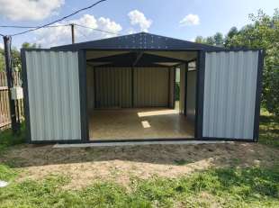 Автомобильный гараж в графитовом цвете в дер. Пекуново, Кирмский м.о, Тверская обл.