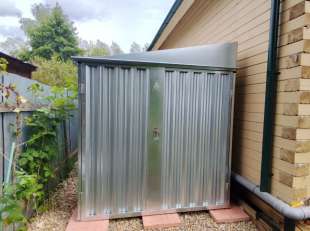 Хозблок для велосипедов, инвентаря и хоз принадлежностей в цинковом цвете в с. Орудьево, Дмитровский г.о., МО