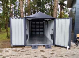 Гараж для квадроцикла в графитовом цвете в дер. Шевелкино, г.о. Щелково, МО