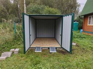 Гараж для квадроцикла в зеленом цвете в дер. Степаново, Петушинский р-н, Владимирская обл.