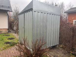 Хозблок для хозяйственных вещей в цинковом цвете в СНТ Южное, Чеховский мун.окр. МО