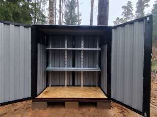 Дровница для хранения дров в черном цвете в дер. Лызлово, Одинцовский г.о, МО