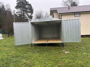 Хозблок для садовой техники в цинковом цвете в дер. Полушкино, Одинцовский г.о, МО